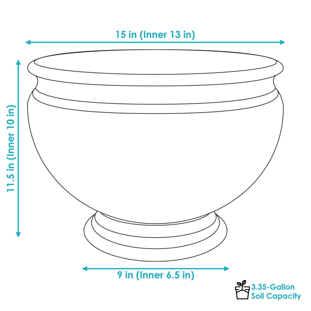 Sunnydaze Decor Elizabeth Ribbed Urn Polyresin Planter - Rust - Set of 4