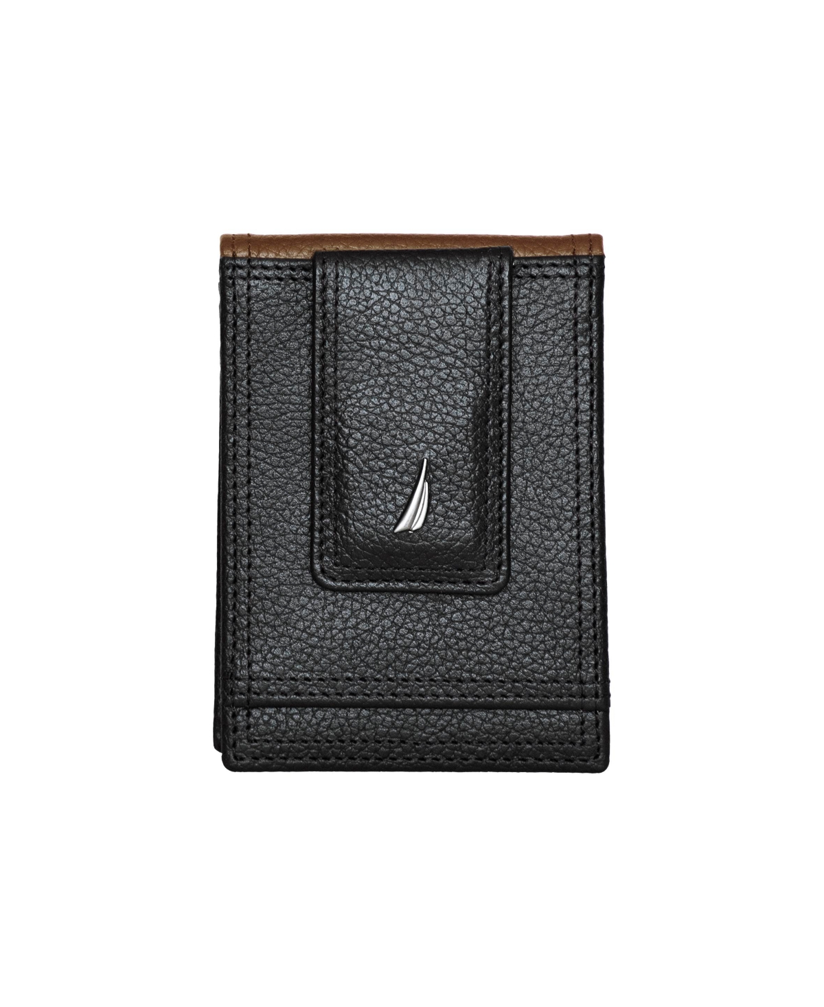 Nautica Men's Front Pocket Leather Wallet In Cognac