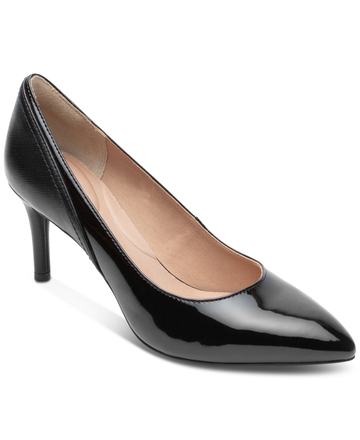 Shop Rockport Women's Piece Pumps In Black Patent Synthe