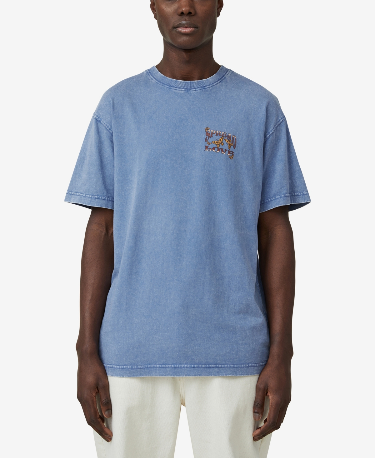Cotton On Men s Premium Loose Fit Art T shirt In Blue Flint spread
