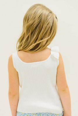 Girls Sleeveless Sweater Tank with Bow