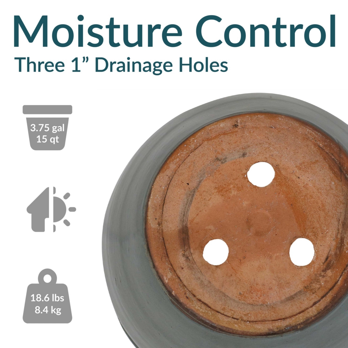 Sunnydaze Decor Chalet High-Fired Glazed Ceramic Planter - Gray