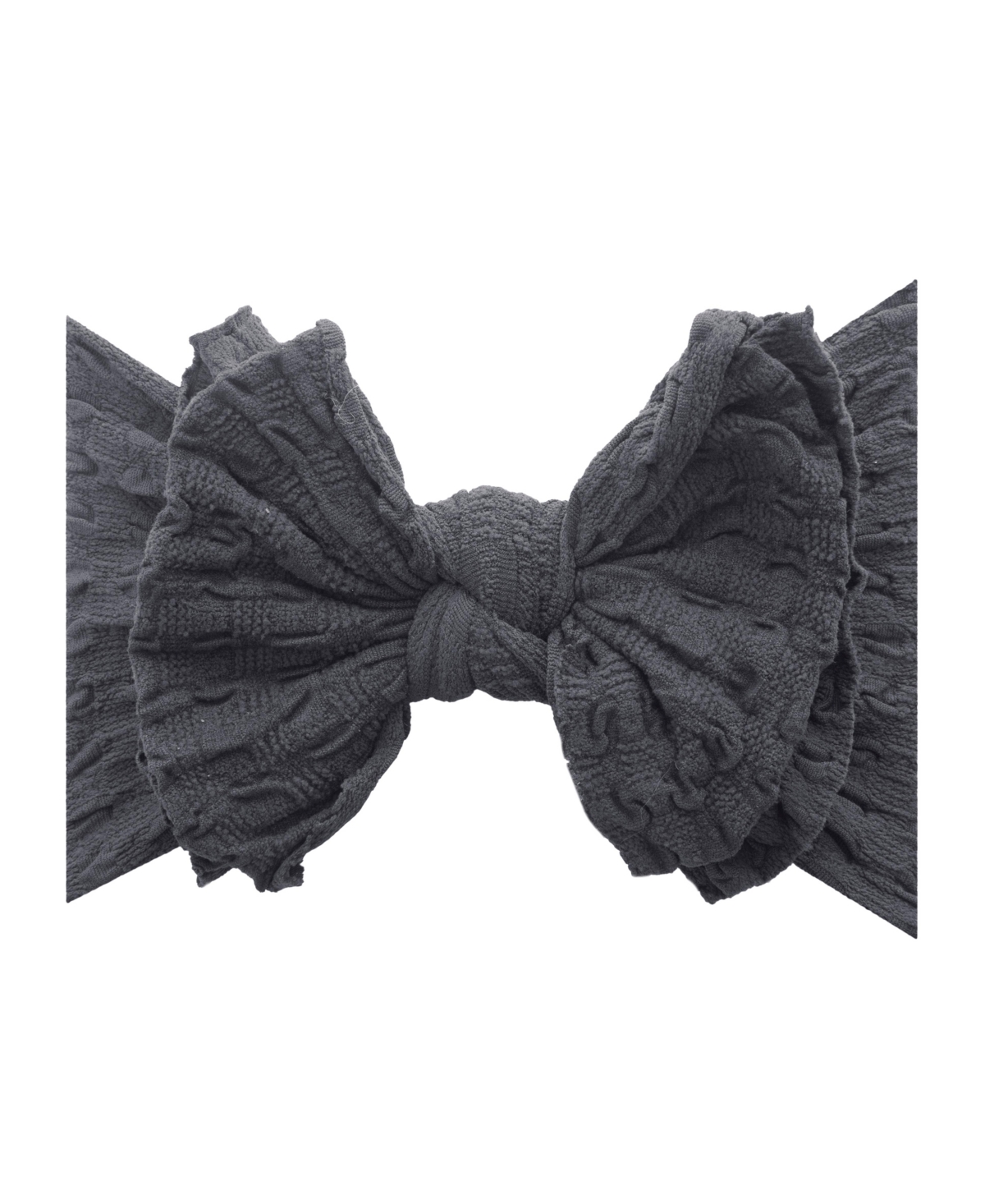 Baby Bling Infant Waffle Patterned Fab-bow-lous Headband In Charcoal