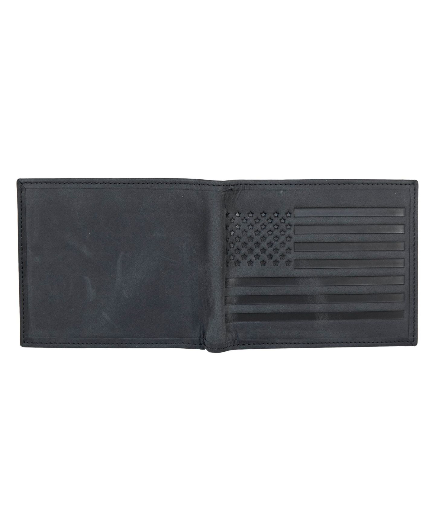 Мужской кошелёк Lucky Brand Flag Embossed Leather Bifold Wallet, цвет: Чёрный — фото 5
