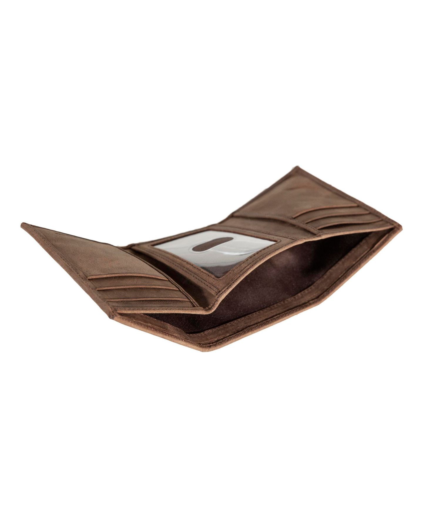 Мужской кошелёк Lucky Brand Grooved Leather Trifold Wallet, цвет: Коричневый — фото 7