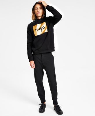 Hugo Boss Men's Duratschi_G Classic-Fit Metallic Box Logo-Print Hoodie