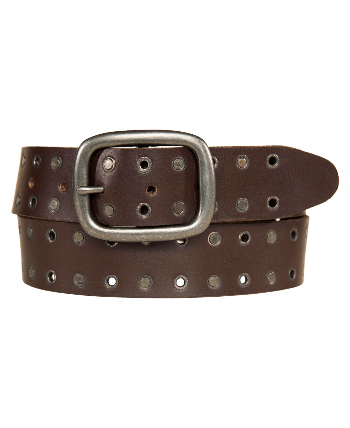 Lucky Brand Men's Grommet and Stud Leather Belt