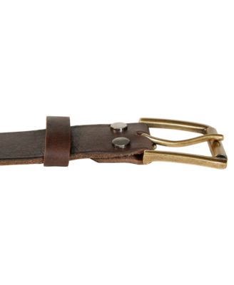 Men's Leather Jean Belt with Roller Buckle and Rivets