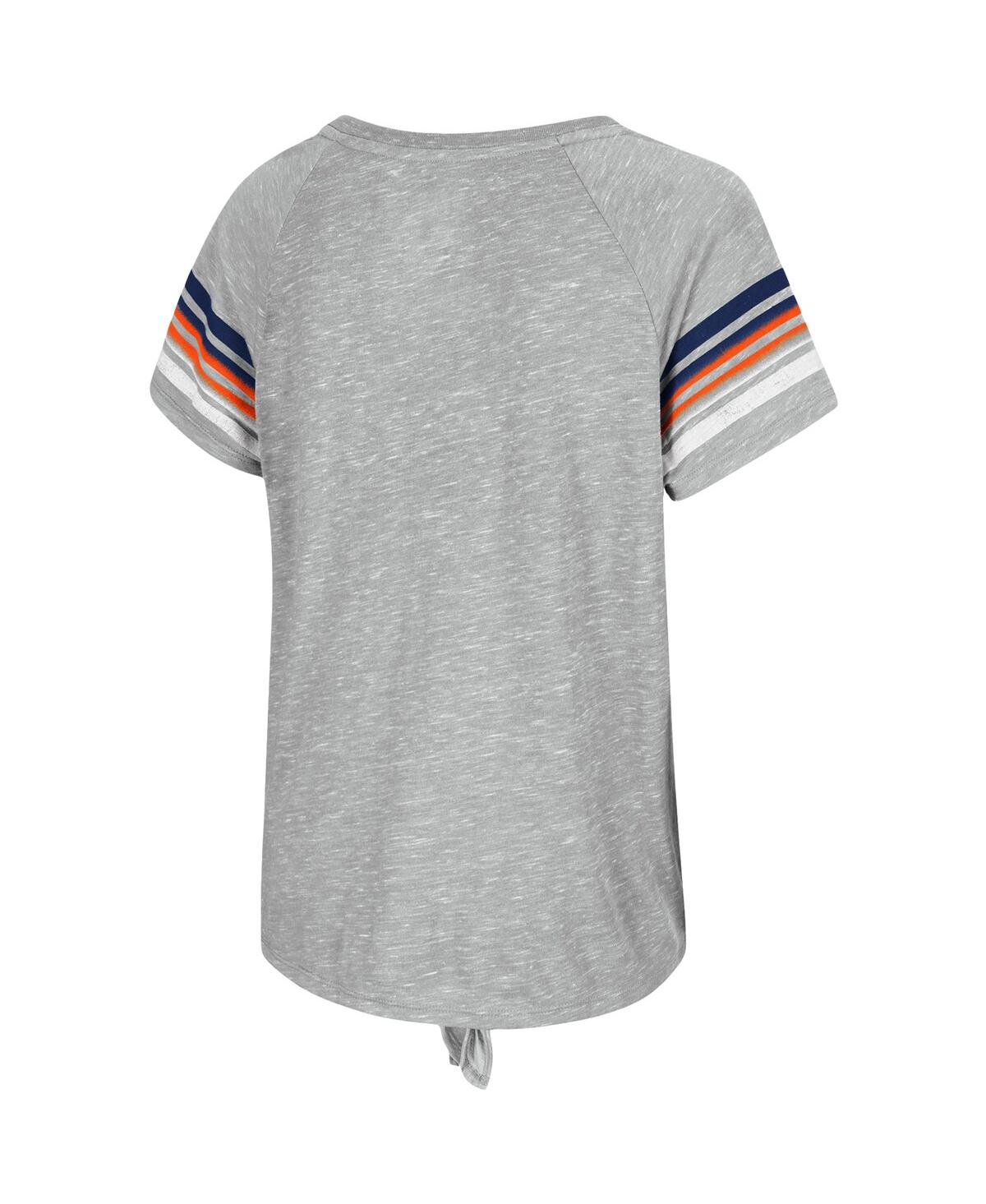 Shop Colosseum Women's  Heathered Gray Auburn Tigers Boo You Knotted Raglan T-shirt