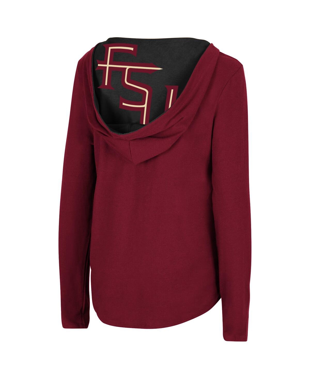 Colosseum Women's  Garnet Florida State Seminoles Catalina Hoodie Long Sleeve T-shirt In Garnet