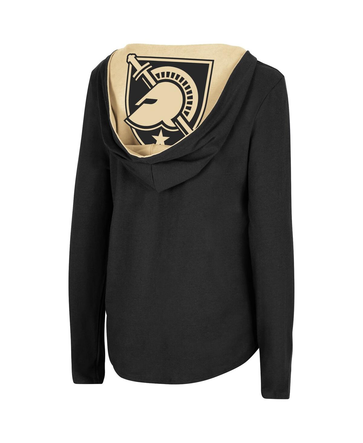 Women's ColosseumArmyKnights Catalina Hoodie Long Sleeve T-Shirt - Black
