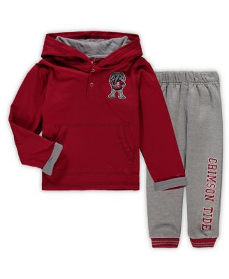 Toddler Boys and Girls Boy's Crimson, Heathered Gray Alabama Crimson Tide Poppies Hoodie and Sweatpants Set