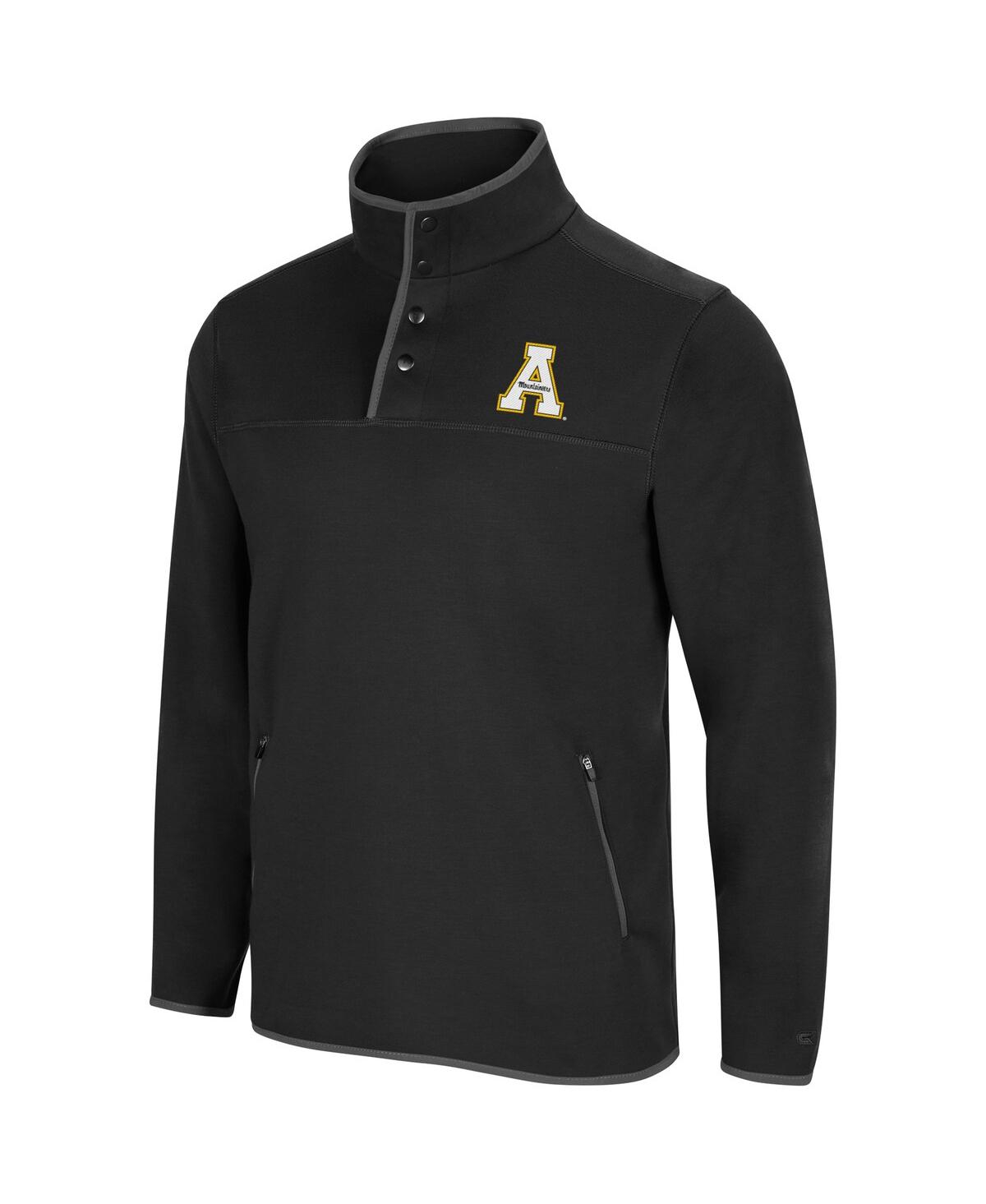 Men's ColosseumAppalachian State Mountaineers Rebound Snap Pullover Jacket - Black