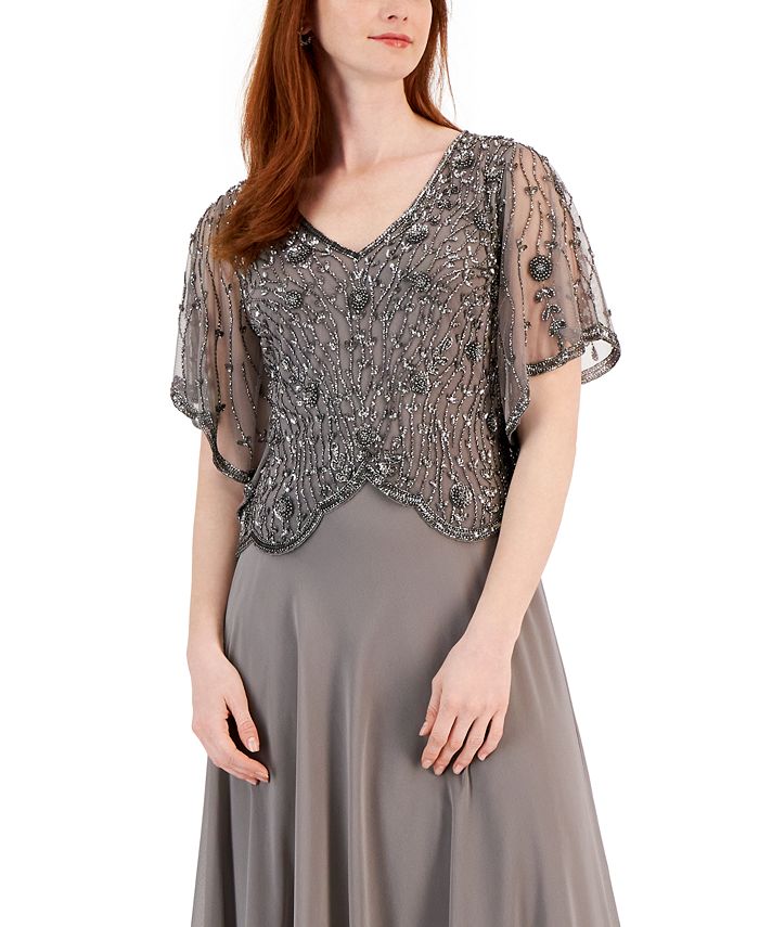 Jkara scalloped deals beaded dress