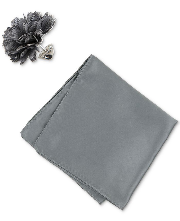 ConStruct Men's Solid Pocket Square & Lapel Pin Set Macy's