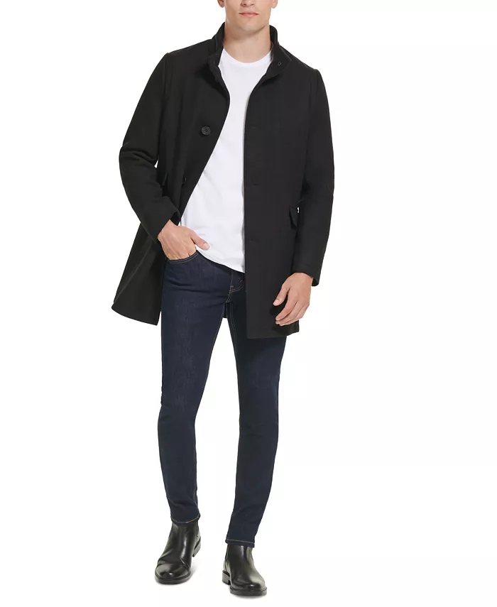 Men's Wool Button Car Coat - thumbnail 6