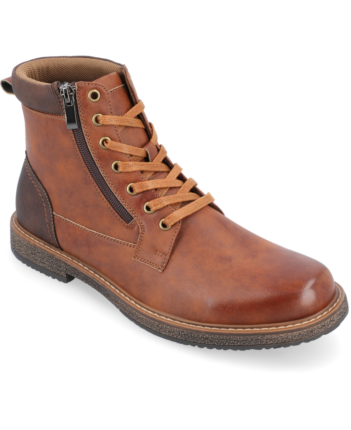 Vance Co. Men's Metcalf Tru Comfort Foam Lace-up Round Toe Ankle Boot In Brown