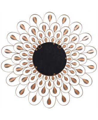 'Flower Burst' Bling Round Wall Mirror, 36" x 36"