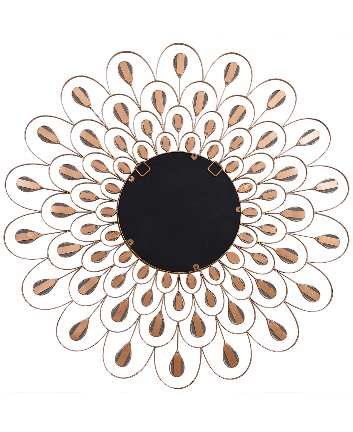 Empire Art Direct 'Flower Burst' Bling Round Wall Mirror, - Gold-Tone