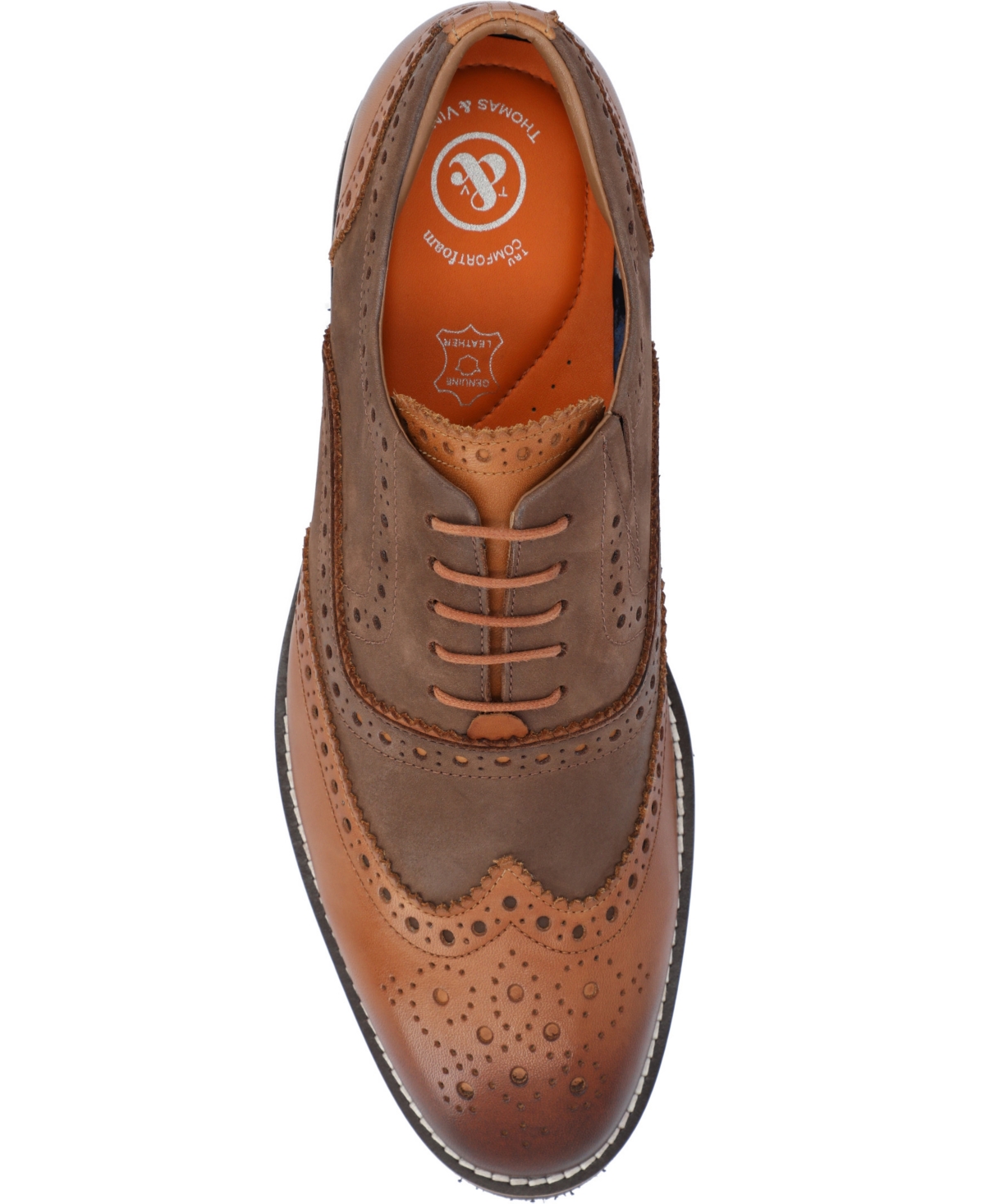 Thomas & Vine Men's Covington Tru Comfort Foam Wingtip Oxford Dress Shoes