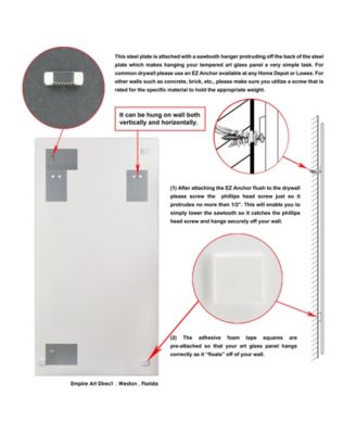 'Ephemeral' Rectangular On Free Floating Printed Tempered Art Glass Beveled Mirror, 54" x 28"