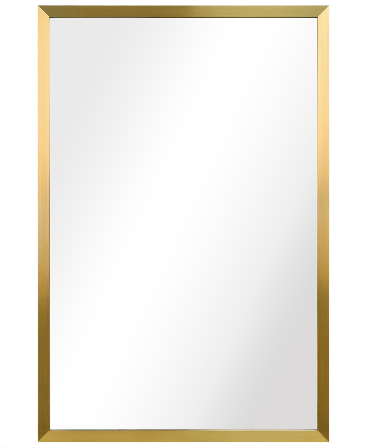 Contempo Brushed Stainless Steel Rectangular Wall Mirror, 24" x 36" - Gold-Tone
