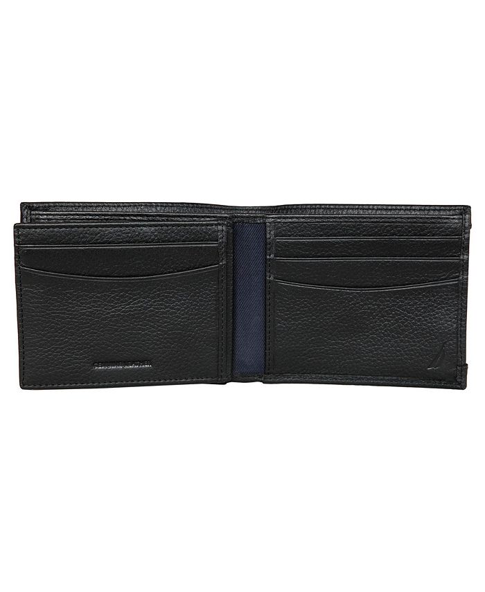Nautica Men's Logo Rubber Leather Bifold Wallet - Macy's
