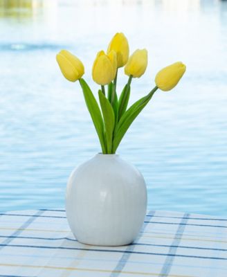 Real-Touch Tulips in Vase, 11.25"