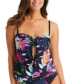 Women's Paradise Palms Convertible Tropical-Print Tankini Top, Created for Macy's