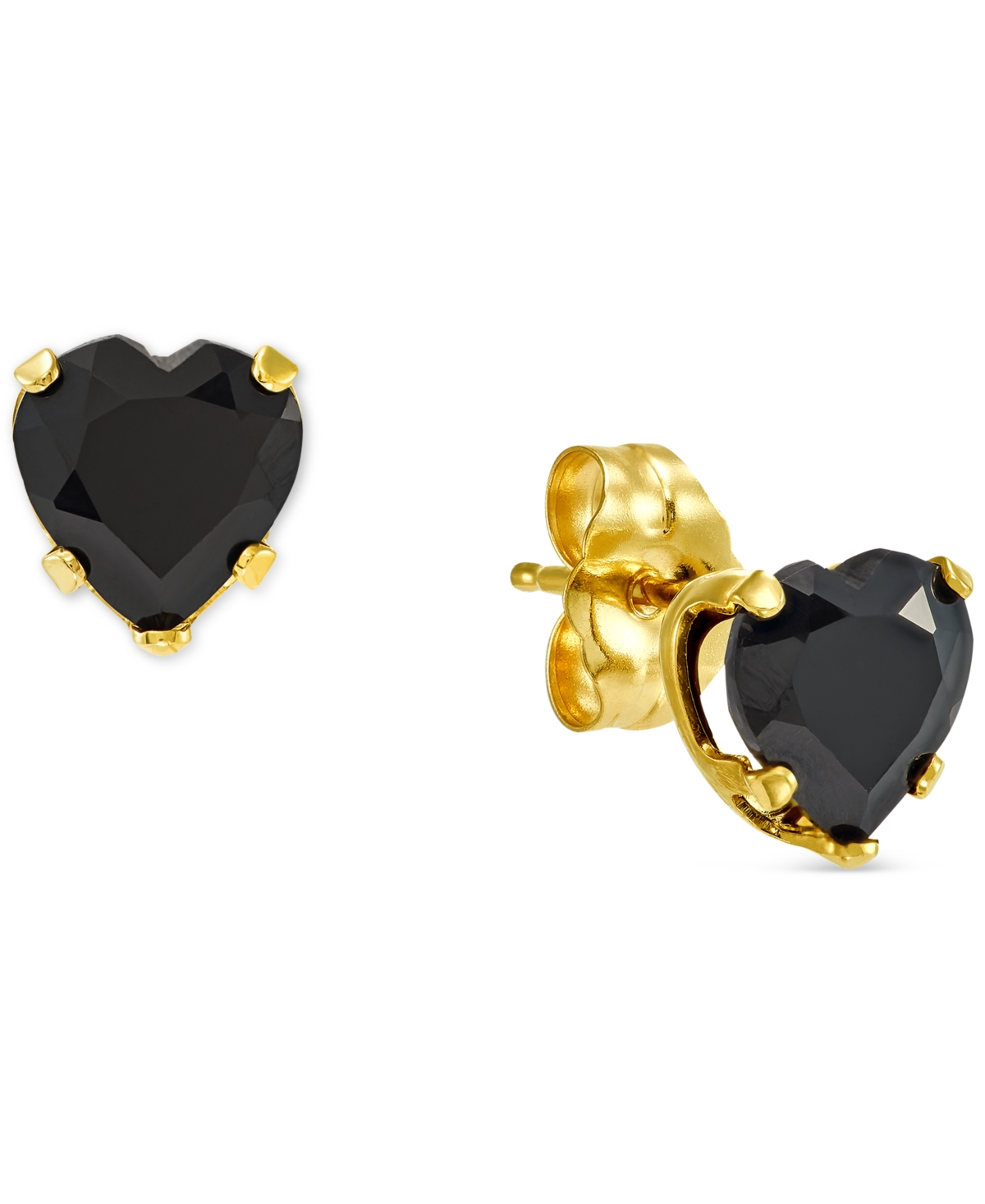 2-Pc. SetHeart Pendant Necklace & Matching Stud Earrings in 10k Gold - Onyx