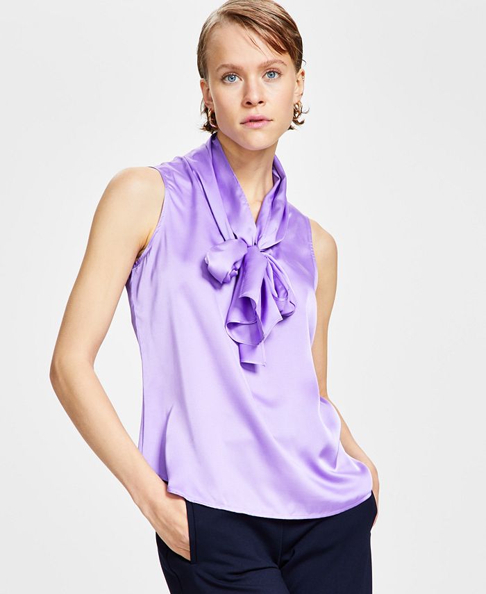 TAVIMART  -  Elegant Lace Trimmed V-Neck Blouse with Tie Front Detail and Long Sleeves - Stylish Women s Shirt for Chic Street Style main image 0