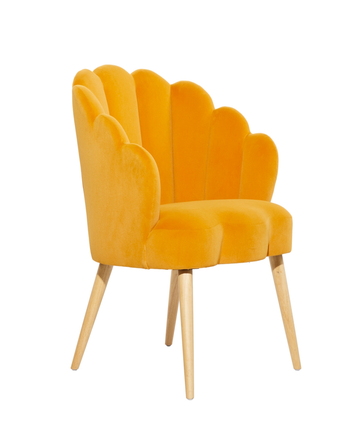 Rosemary Lane Wood Sea Shell Accent Chair, 27" X 22" X 31" In Yellow