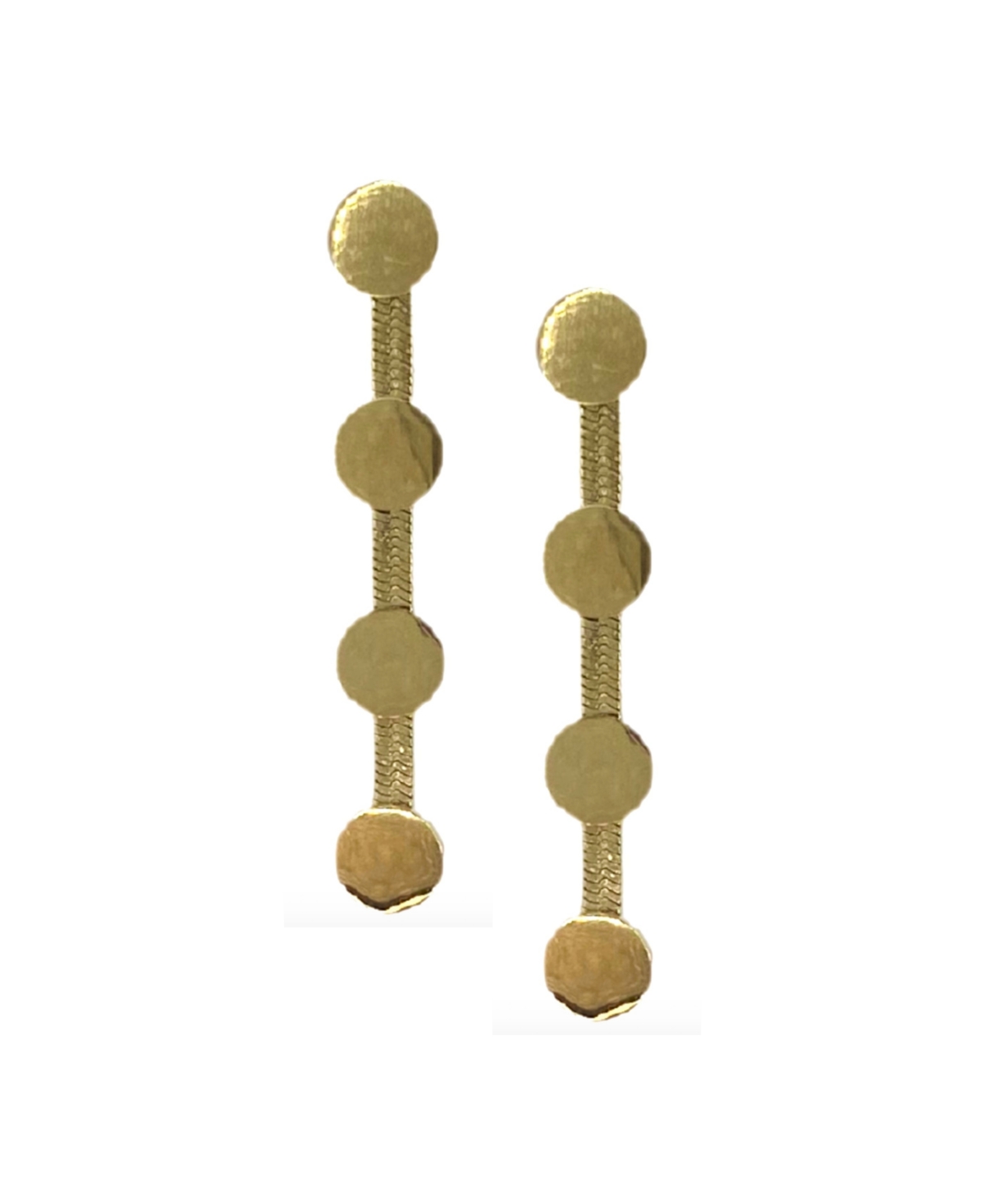 Accessory Concierge Women's Herringbone Station Drop Earrings In Gold-plated