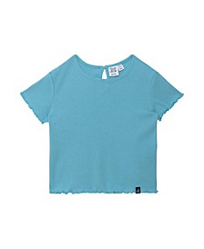 Girl Waffled T-Shirt Turquoise - Child
