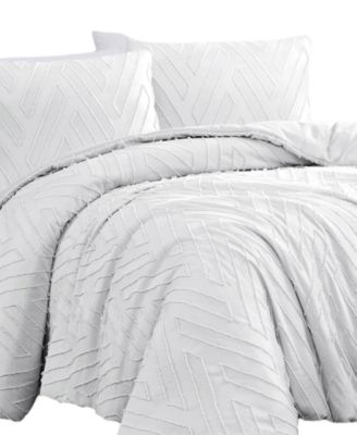 Southshore Fine Linens Chevron Clipped 3-Pc. Jacquard Comforter Set, Twin
