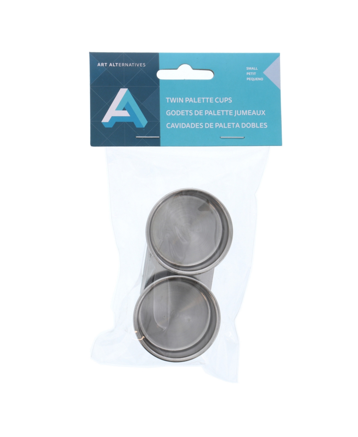 Small Stainless Steel Palette Twin Cups - Silver-Tone