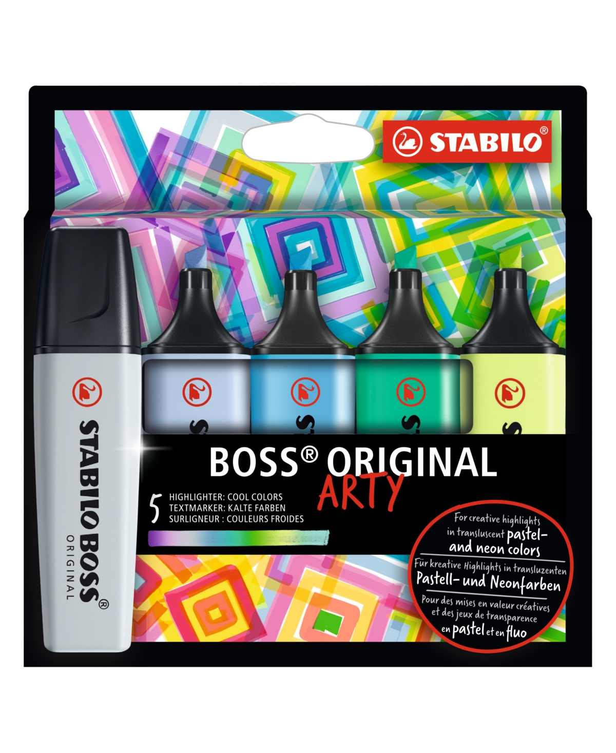 Boss Original Highlighters Arty Cool Colors 5 Piece Set - Multi