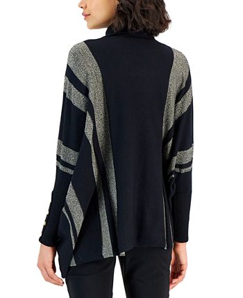 Alfani striped poncho sweater shop