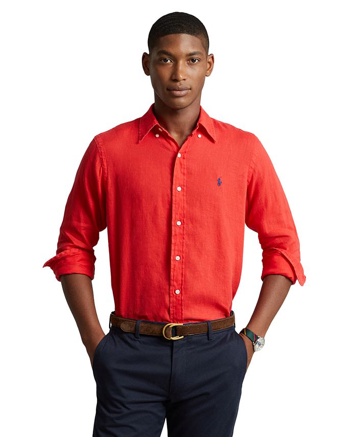 Aarzelen Wiskunde lenen Polo Ralph Lauren Men's Classic-Fit Linen Shirt & Reviews - Casual  Button-Down Shirts - Men - Macy's