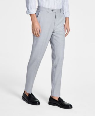 Men's Slim-Fit Wool Sharkskin Suit Pants, Created for Macy's