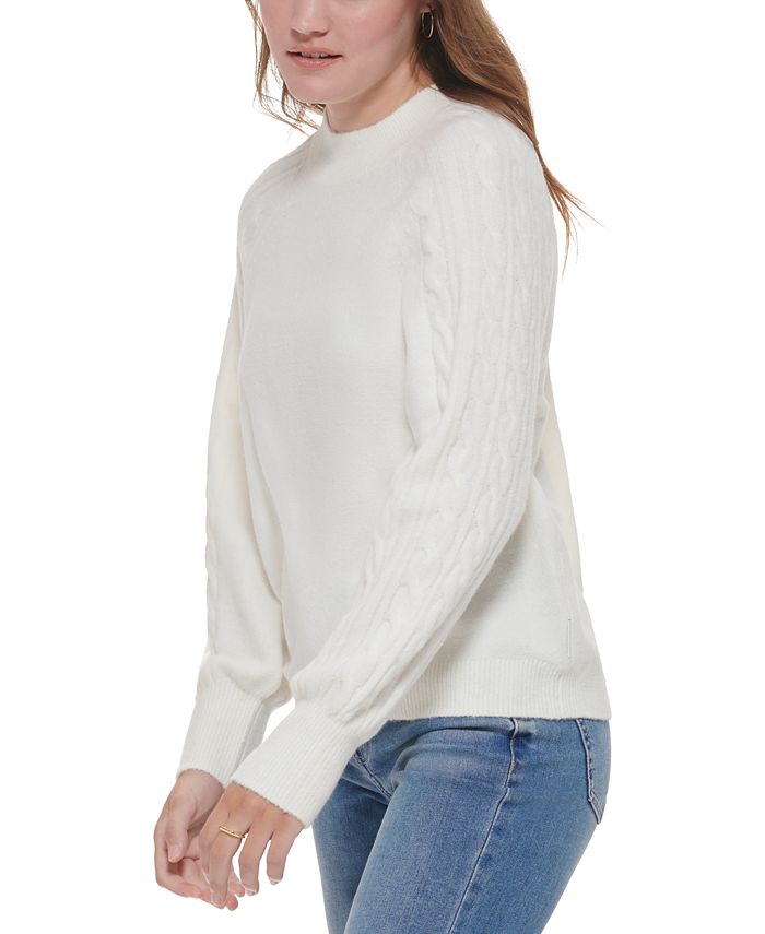 Calvin Klein Jeans Women's Cable Knit Crewneck Sweater - Macy's