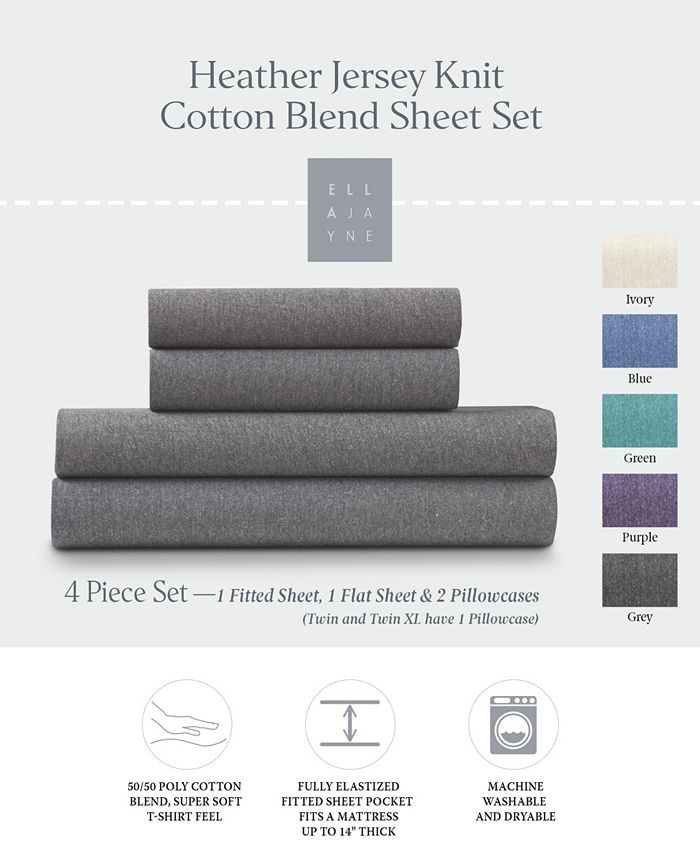Ella Jayne Soft Heather Jersey Knit 3Piece Sheet Set Twin & Reviews