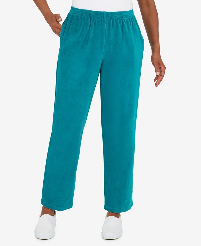 Alfred Dunner Women's The Big Easy Velour PullOn Straight Leg Short Length Pants Macy's