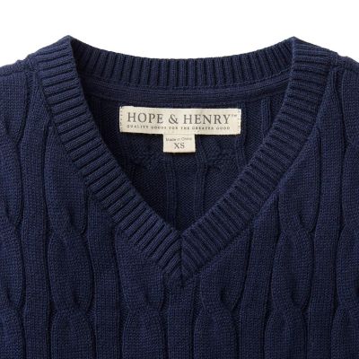 Baby Boys V-Neck Cable Sweater Vest