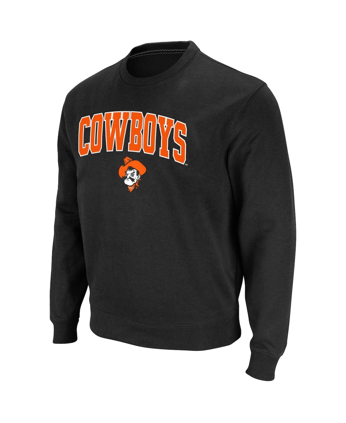 Shop Colosseum Men's  Black Oklahoma State Cowboys Team Arch & Logo Tackle Twill Pullover Sweatshirt
