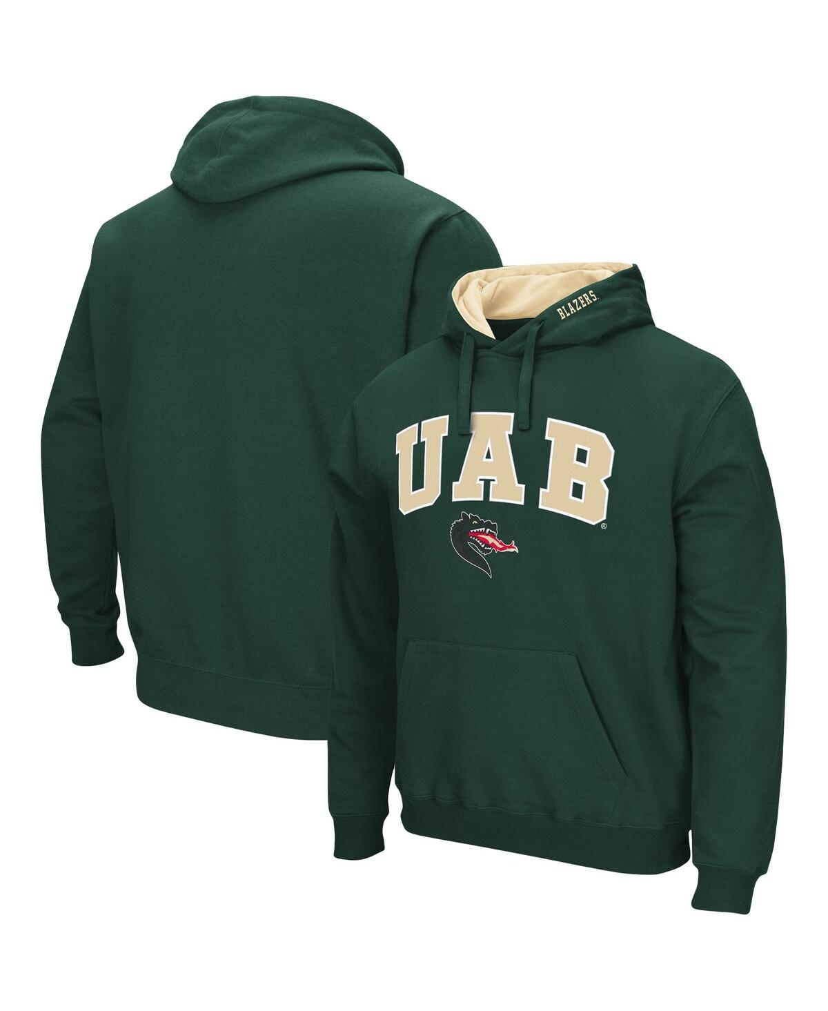 COLOSSEUM MEN'S COLOSSEUM GREEN UAB BLAZERS ARCH AND LOGO PULLOVER HOODIE