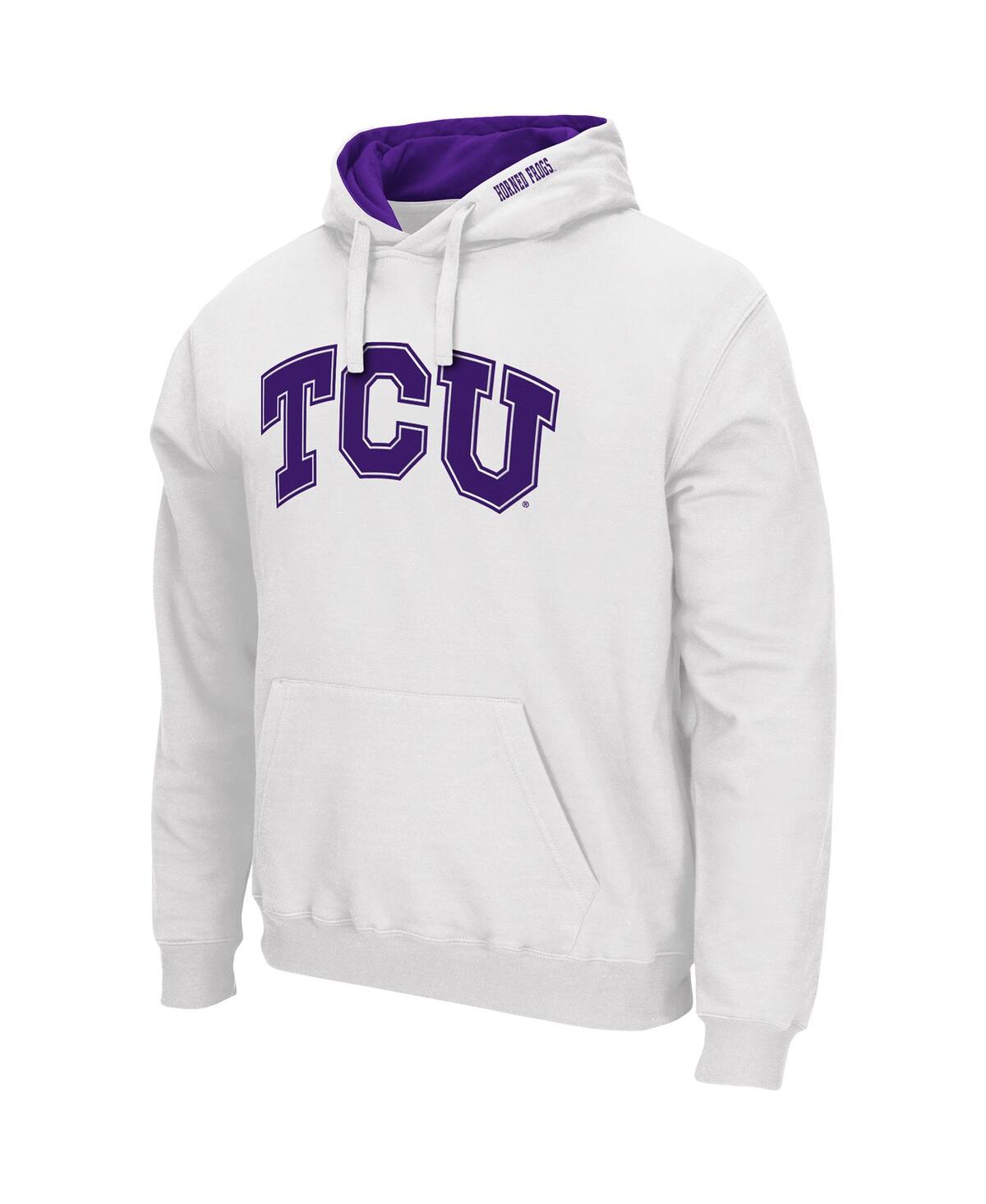 Shop Colosseum Men's  White Tcu Horned Frogs Arch & Logo 3.0 Pullover Hoodie