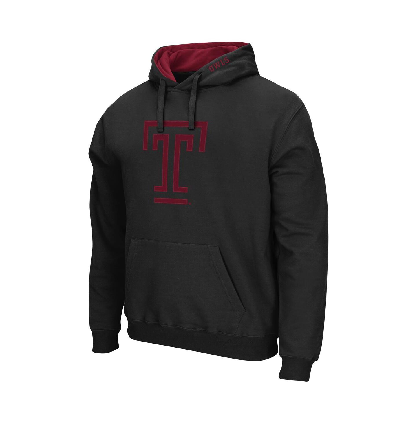 Мужское худи Colosseum Temple Owls Arch and Logo Pullover, цвет: Угольный — фото 5
