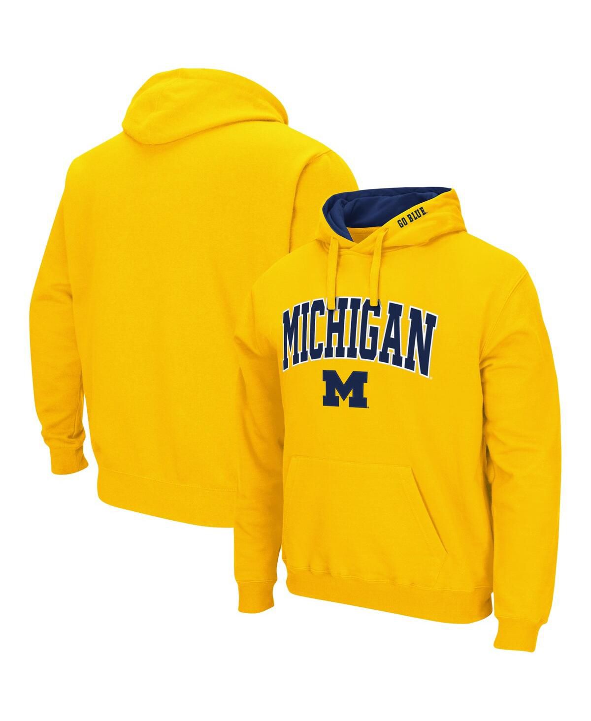 Мужская толстовка-пуловер Maize Michigan Wolverines Arch & Logo 3.0 с капюшоном