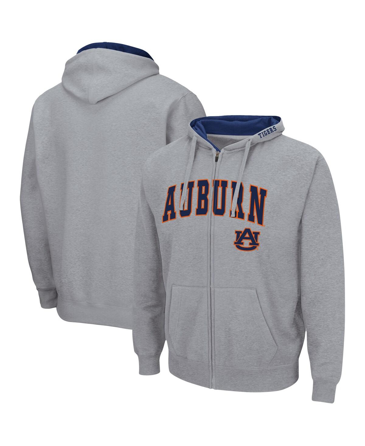 Colosseum Men's Auburn Tigers Arch And Logo 3.0 Full-zip Hoodie In Gray